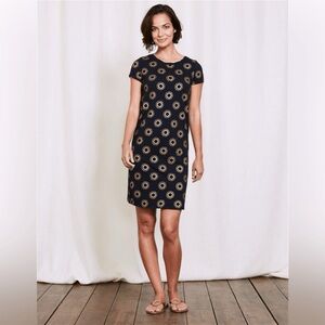 Boden Women’s Navy Blue Gold Sunburst Coralie Cotton T-shirt Dress Size 6R